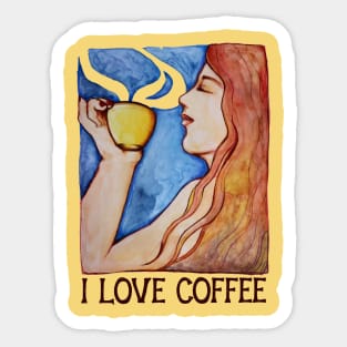 I love coffee Sticker